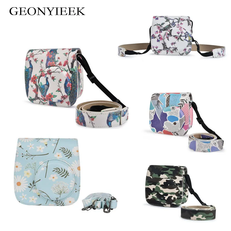 

For Fujifilm Instax Mini 9/8/ 8+ PU Leather Instant Camera Bag with Strap Protective Case Instant Camera Pouch