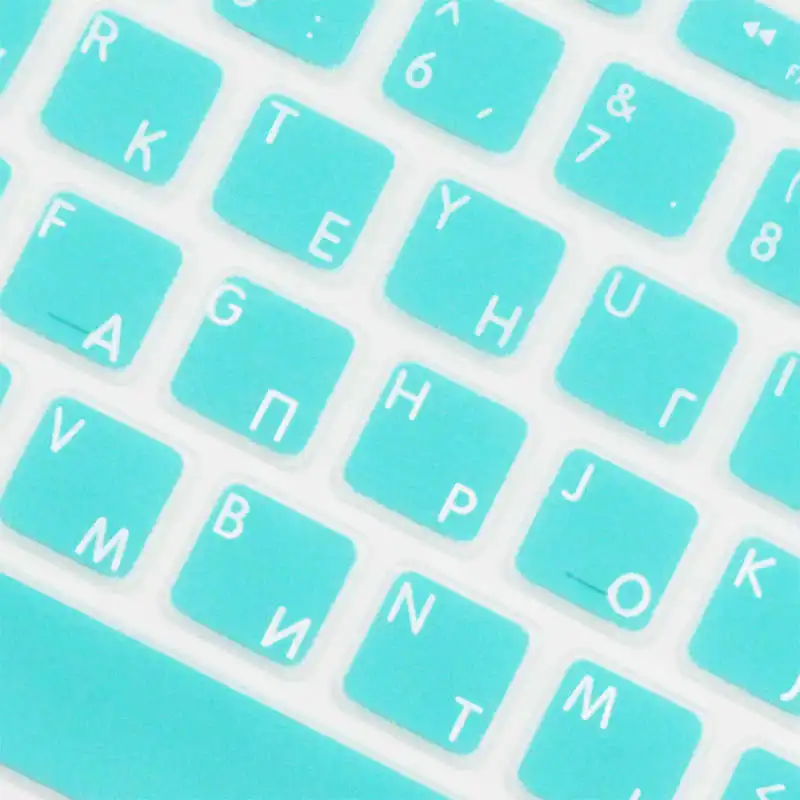 SR 14 цветов ЕС русский язык письмо Силиконовая клавиатура крышка наклейка для Macbook Air 13 Pro 13 15 17 retina Защитная Наклейка - Цвет: Sky Blue