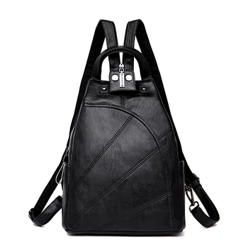 

Leisure Women Backpacks Women's High Quality PU Leather Backpacks Female school Shoulder Bags for Teenage Girls Travel Back pack