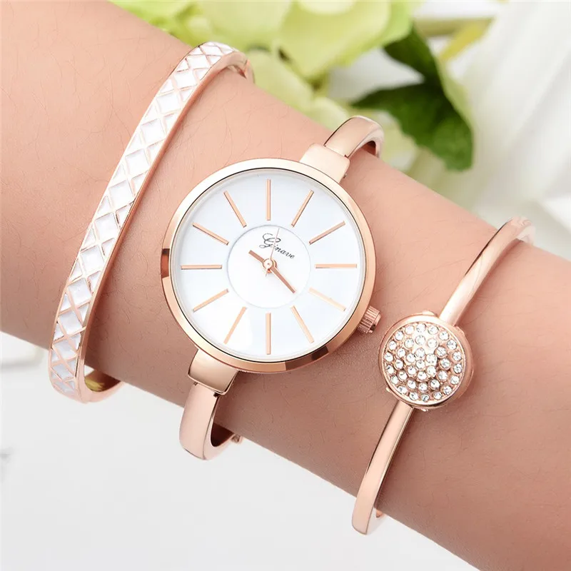 New 3PCS Women Stainless Steel Quartz Wrist Watch Luxury Top Brand Business Ladies Digital Display Reloj Mujer 2019 Hot Sale WD | Наручные