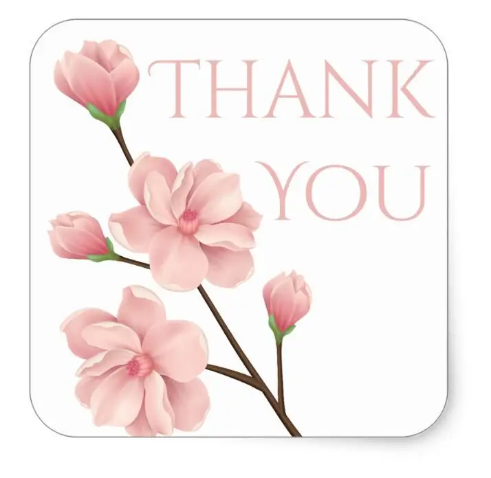 1.5inch Floral Thank You Pink Cherry Blossom Flower Party ...