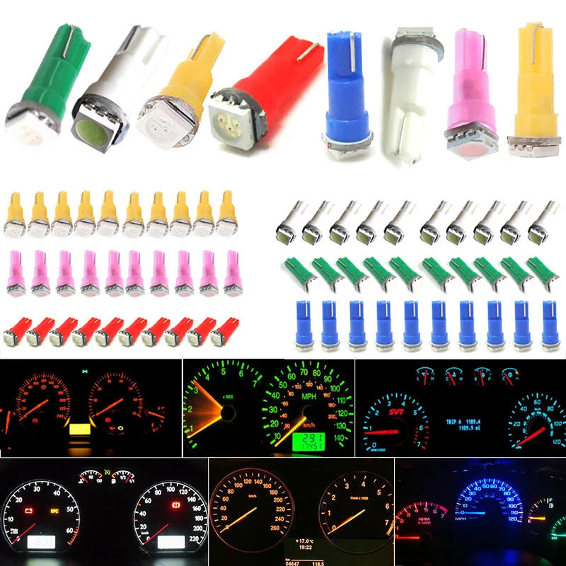 10 шт. T5 17 37 73 74 SMD 5050 12 В Светодиодная лампа для приборной панели автомобиля Ford|t5