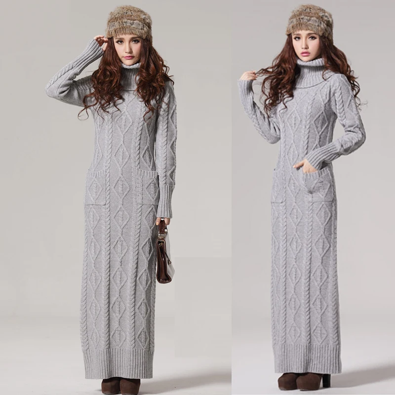 long ankle length sweater dresses