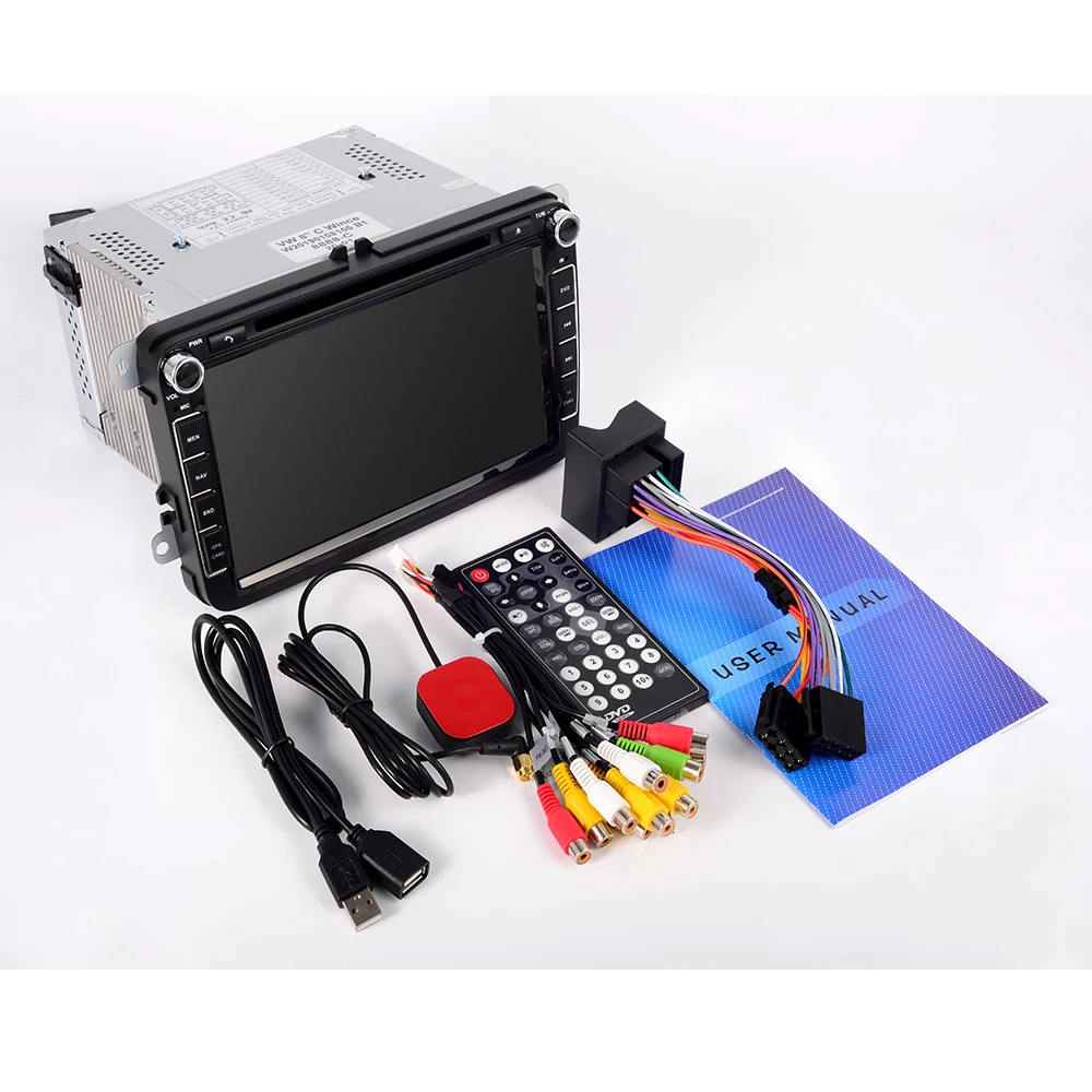 Top 2 Din 8 Inch Car DVD Player For VW POLO PASSAT Golf Skoda Octavia SEAT LEON With 3G Radio GPS Navigation 1080P FM Free Camera 17