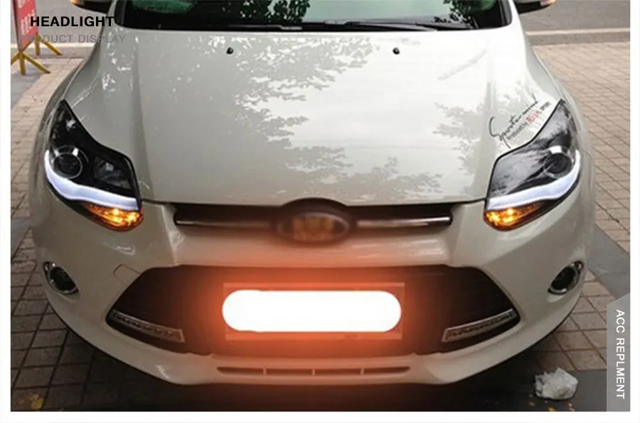 2 шт Светодиодный фар для Ford focus 2012-2014 светодиодный огни автомобиля глаза ангела xenon HID комплект протовотуманная подсветка Габаритные огни