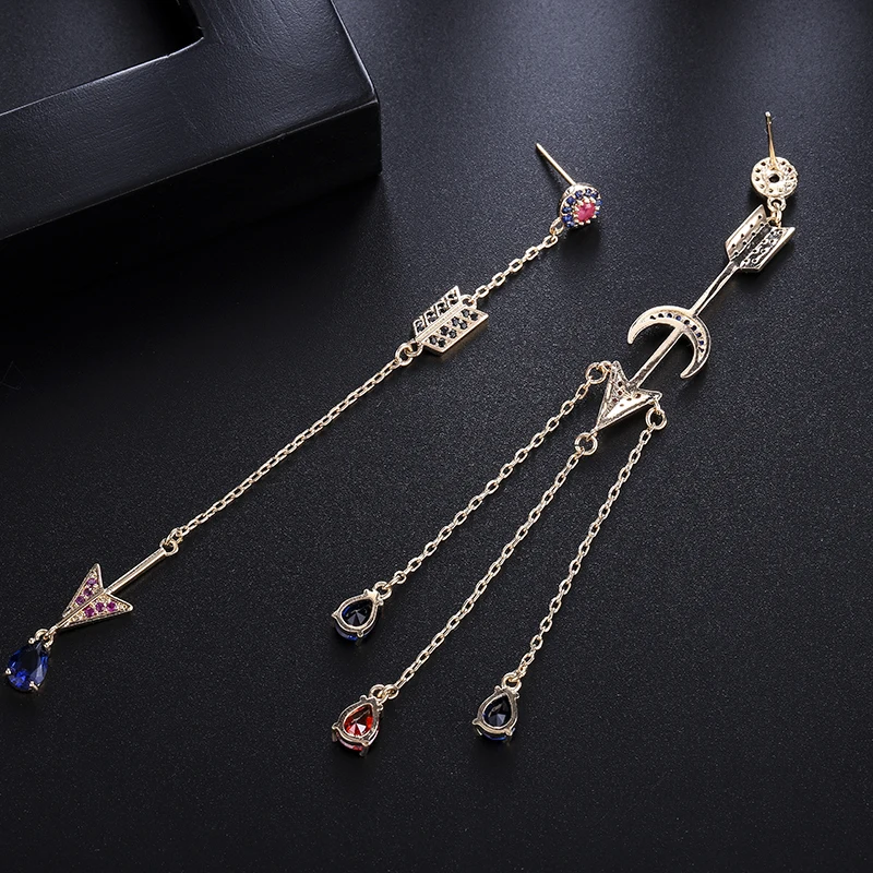 Женские серьги подвески YANMEI Moon And Shield круглые элегантные геометрические с