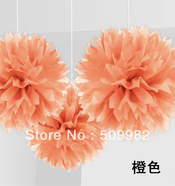 100ps/lot+Free shipping 8'' white Tissue paper pom poms,paper Flower