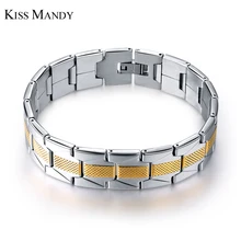 KISS MANDY New Fashion Bracelets Fashion Jewelry For Men Wristband Bangle 316L Stainless Steel Bracelets FB10