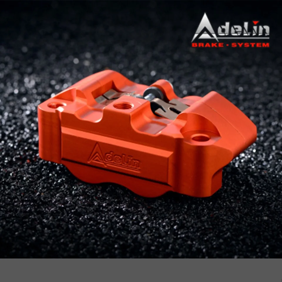 Adelin CNC ADL-4 мотоцикл 25 мм x 4 поршневой тормозной суппорт насос 82 мм крепление для BWS Yamaha скутер изменить - Цвет: Orange