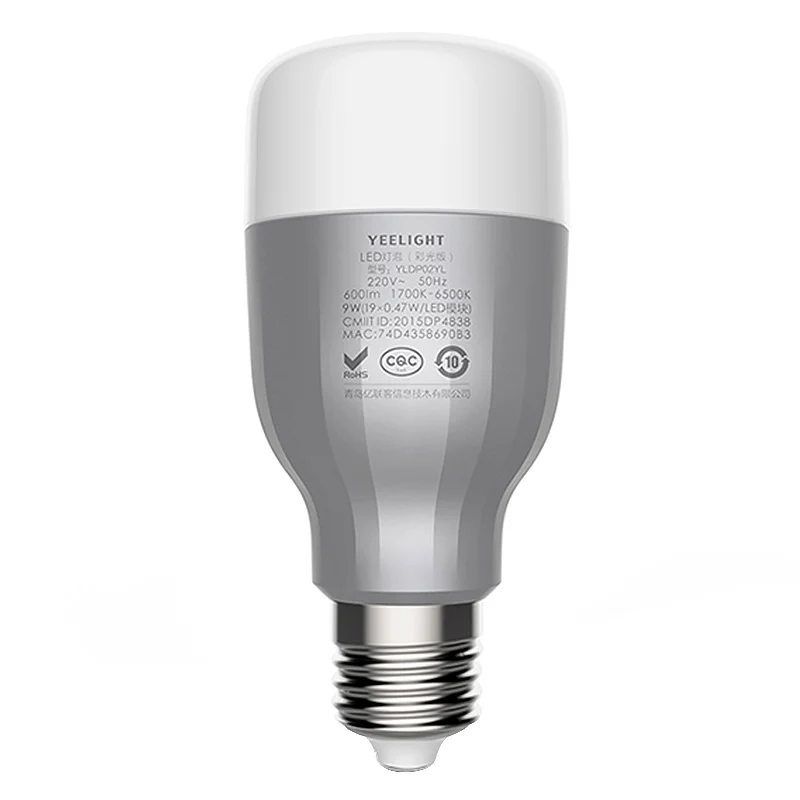 Умная Светодиодная лампа Xiaomi Yeelight 220 В E27 9 Вт 600 лм Wi Fi дистанционное управление