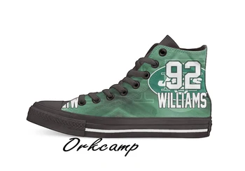 

New York Football Player Williams High Top Canvas Shoes Custom Walking shoes