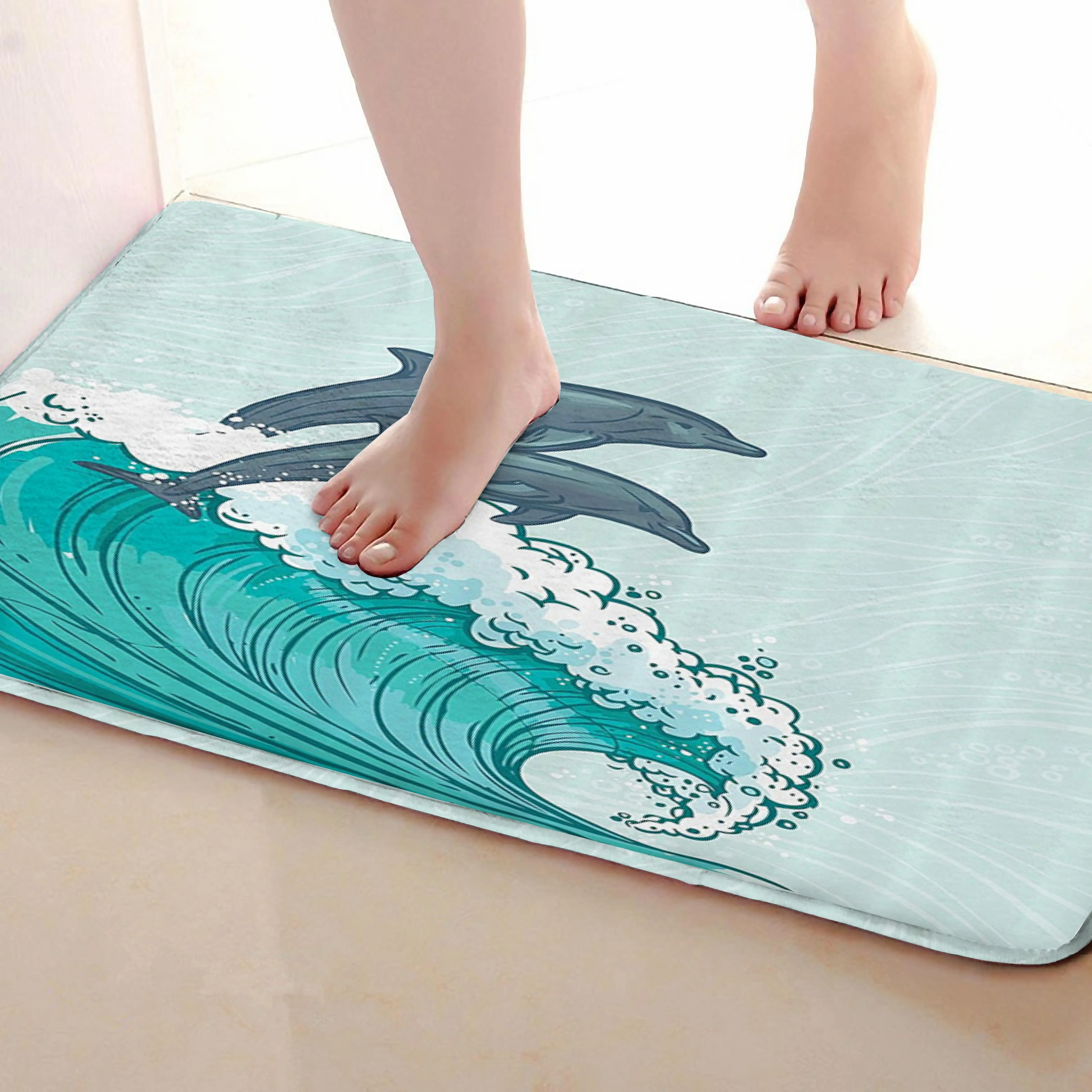 Дельфины стиль Коврики для улицы, смешной Противоскользящий коврик для ванной, дверные коврики, дверные коврики под входную дверь
