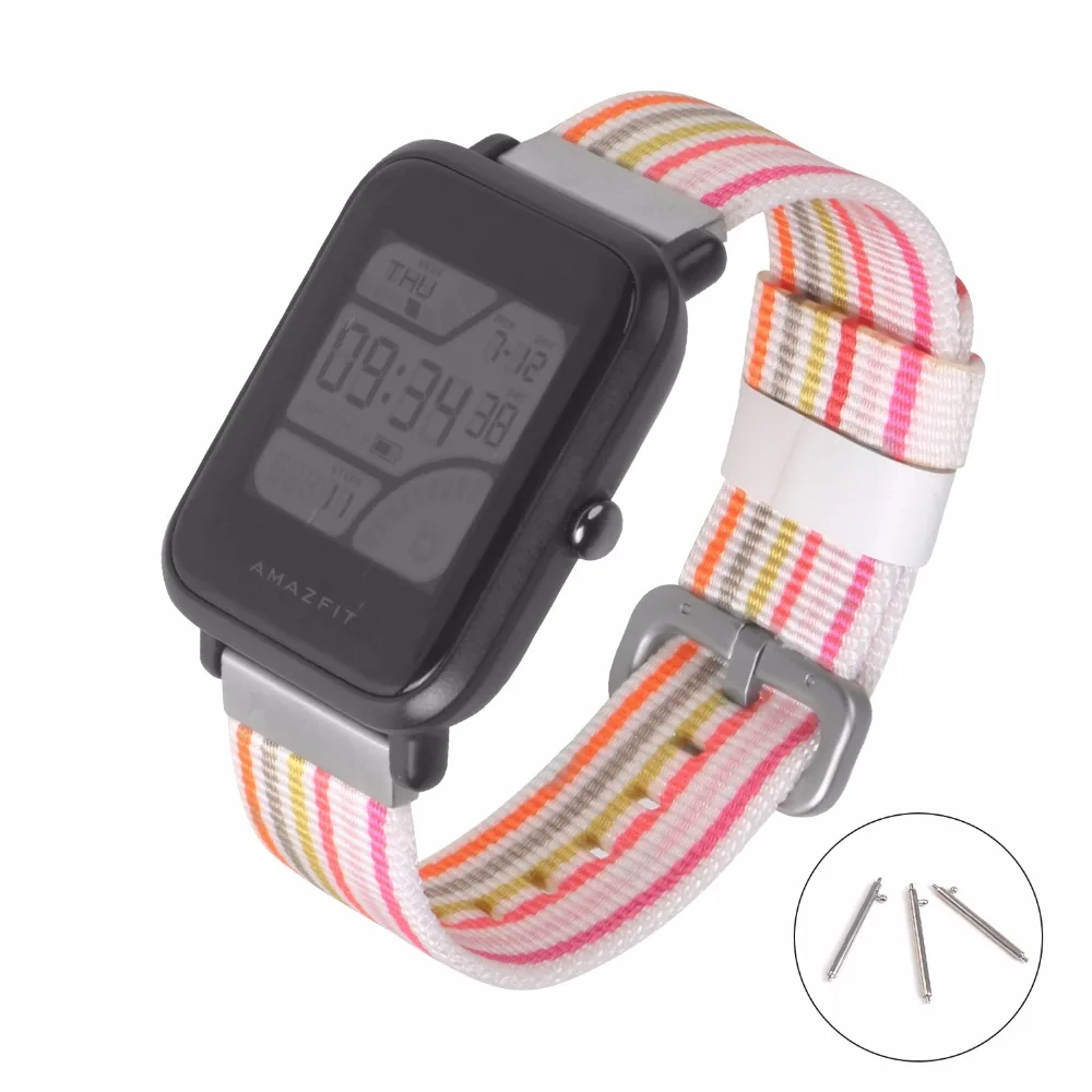 

SIKAI New 20mm Universal Nylon Bracelet For Huami Aamazfit Youth Smartwatch Band For Amazfit Bip Bit Youth Edition Straps