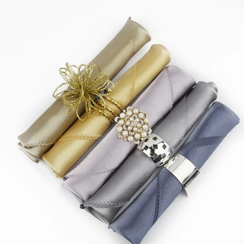 

Free Shipping 5Pcs 45X45cm Napkin Cloth Euro Fashion Western Table Napkin Wedding Hotel Accessories