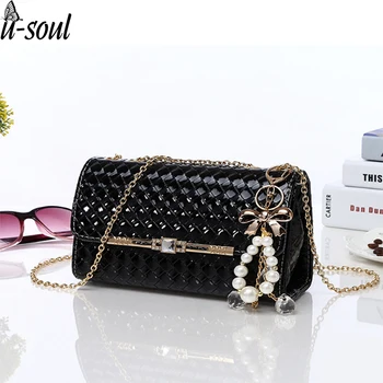 

Women's Crossbody Mini Beaded Bow Fashion Candy Color Shoulder Messenger Bag Chain Strap Sturdy Shoulder Bag A11241