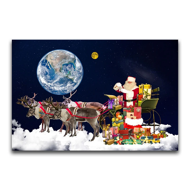 

5D DIY Full Square Diamond Painting Cross Stitch "Santa delivering a gi" 3D Diamond Embroidery Rhinestone Mosaic Home Decor Gift