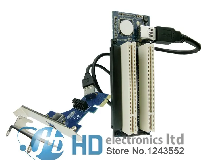 PCI-express x1 PCIe на 2 адаптера PCI маршрутизатор двойной слот PCI Riser Card usb3.0 низкопрофильный кронштейн