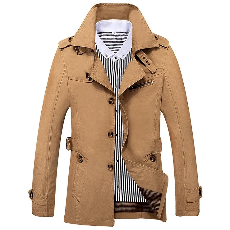 Mountainskin Trench Coat Mens Jacket 5XL Autumn Long Coat Mens