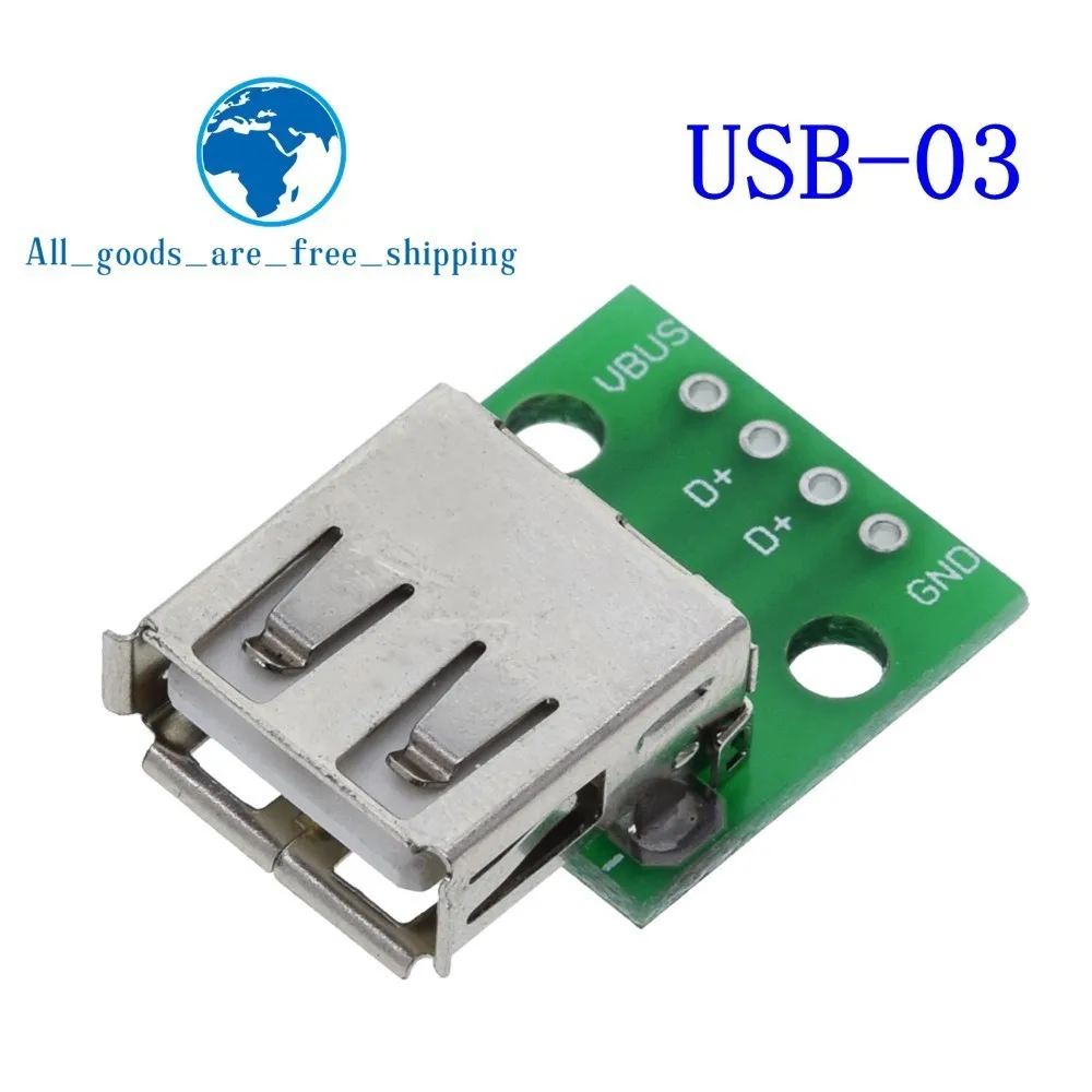 10 шт. USB разъем/MINI MICRO USB для DIP адаптер 2,54 мм 5pin Женский Разъем b Тип USB2.0 Женский PCB конвертер USB-01 - Цвет: USB-03