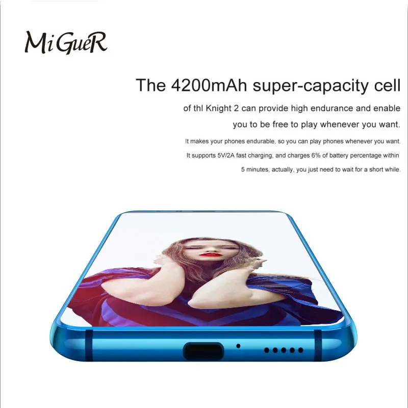 THL Knight 2 Android 7 0 Беспроводная зарядка 6 'ཎ:9 Octa Core 4 Гб + 64 13MP MT6750 двойная задняя