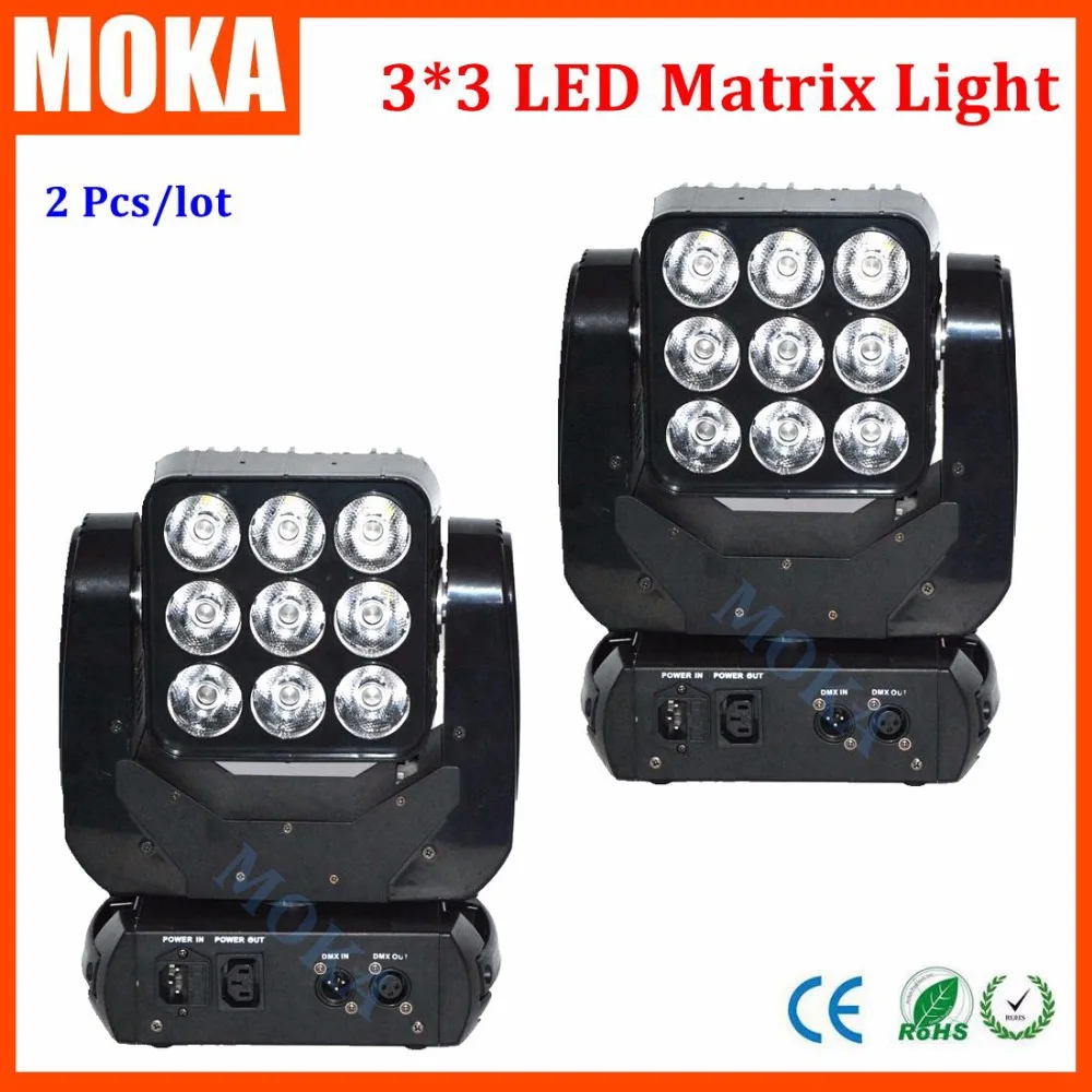 RGB LED Moving Head Matrix Light 4in1 Dmx Lighting Disco DJ Effect Party Lights Stage Master DMX-512 2PCS/LOT