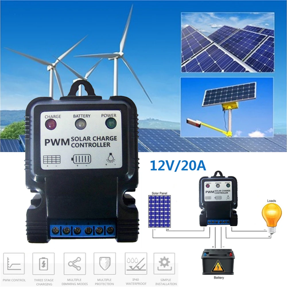 

Cewaal 6V 12V 10A Auto Solar Panel Battery Charge Controller LCD Display Solar Collector Regulator