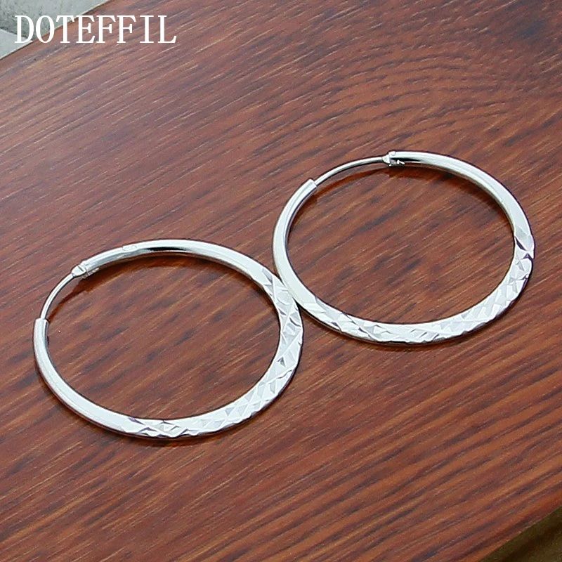 Серьги-кольца, 925 серебряный цвет, круглые серьги для женщин, для пожилых женщин, Роскошные Ювелирные серьги, обручение, рождественский подарок