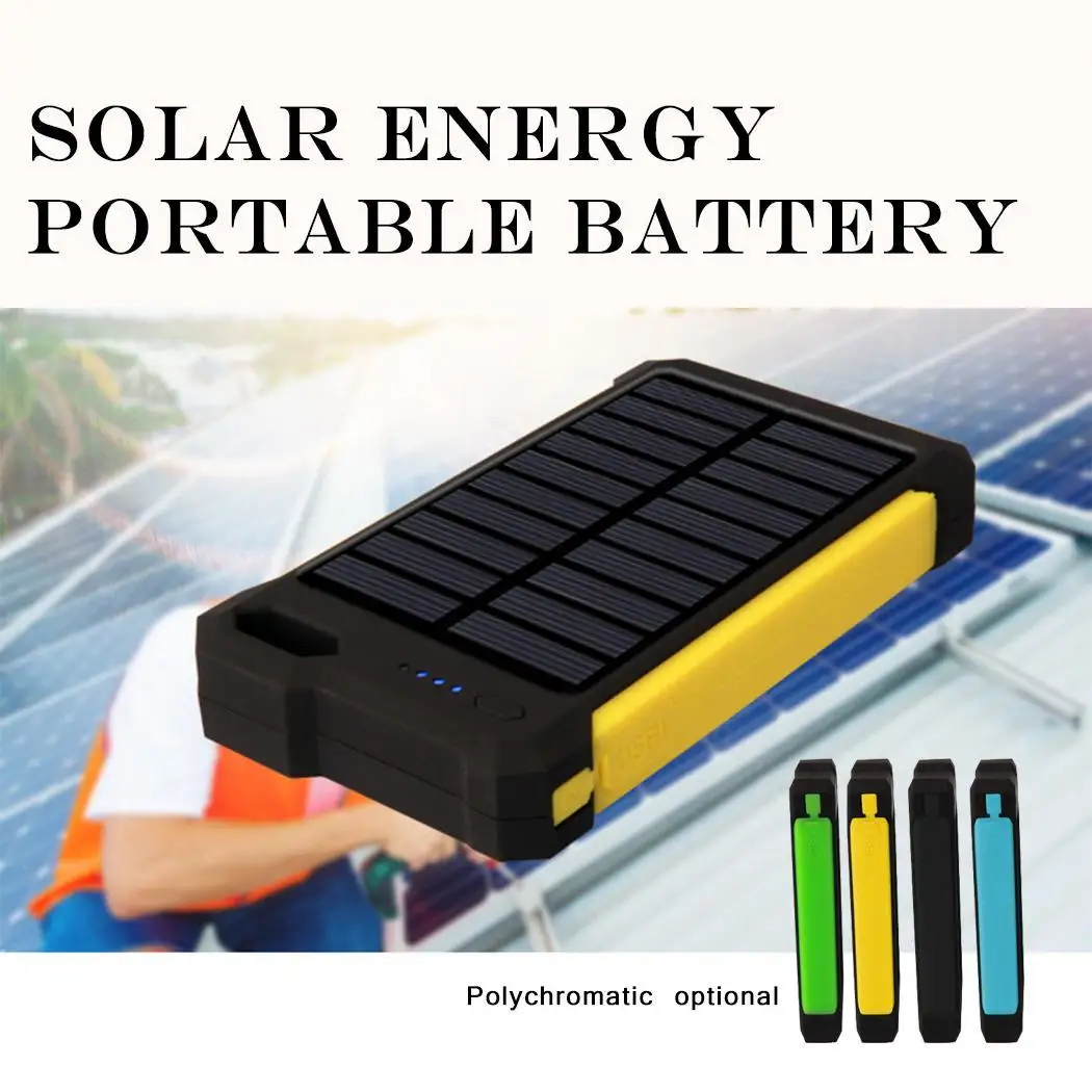 

8000mAh Solar Power Bank USB Portable Solar-powered Powerbank LED Lights Polymer Battery Mobile Power For Smartphone Tablets
