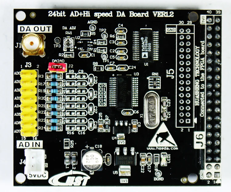 Высокоточный 24 битный AD DA 8 канальный вход ADS1256 AD9708 модуль расширения FPGA control|ads1256
