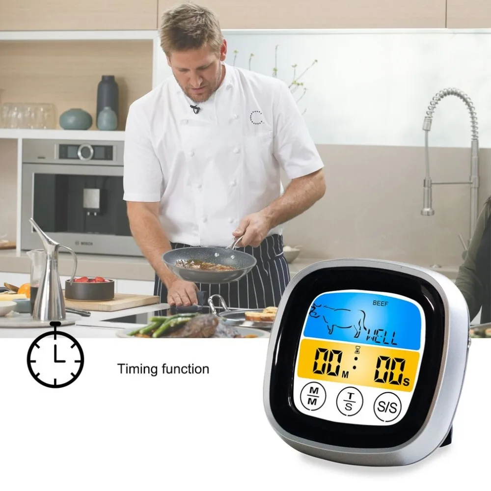 Food Cooking Bluetooth Wireless BBQ Thermometer With Six Probes and Timer For Oven Meat Grill Free App Control Dropshipping