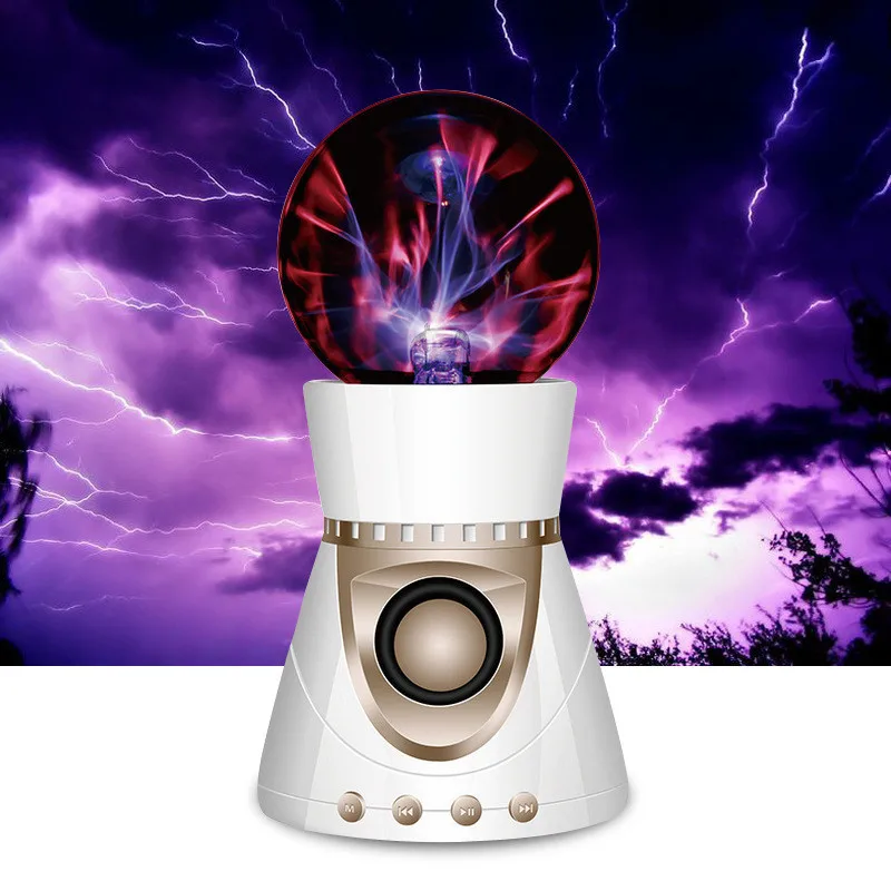 

Magic Surround Sound Speaker Plasma Ball Light Wireless Bluetooth Speaker Subwoofer Support TF U Disk Built In Microphone System