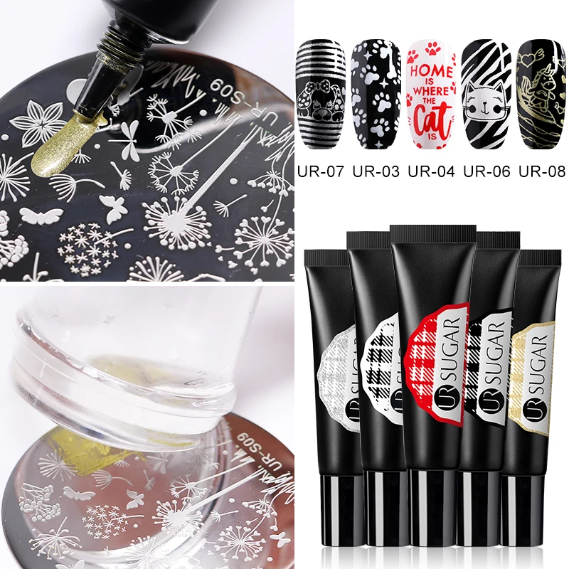 اور السكر 8 مللي نقع قبالة ختم الأشعة فوق البنفسجية هلام البولندية الملونة الأحمر الذهب الفضة لمسمار الفن ختم لوحة جل للرسم الورنيش