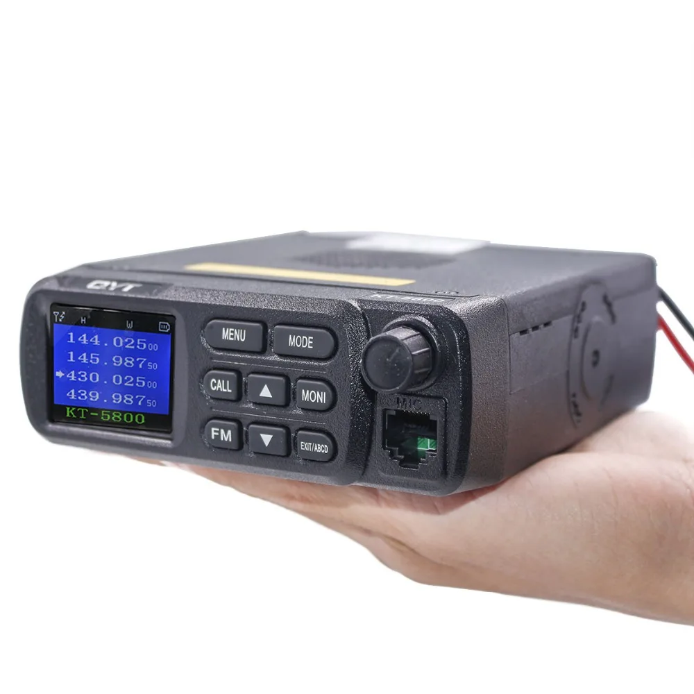 QYT KT-5800 12/24V Dual Band Quad в режиме ожидания Цвет Экран 25W VHF UHF ANI с металлическим ремешком регулируемой длины DTMF мини автомобиль Ham Радио Quad Band мобильный трансивер для грузовиков