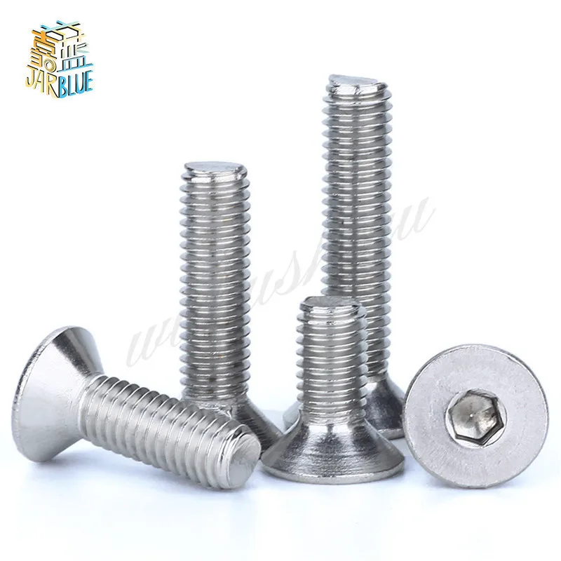 

50Pcs DIN7991 GB70.3 ISO10642 M2 M2.5 M3 M4 304 Stainless Steel Hexagonal Countersunk Screws Flat He ad Screw