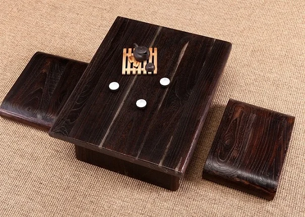 Japanese Antique Table Rectangle 80*65cm Paulownia Wood Asian Traditional Furniture Living Room Low Floor Table For Dining