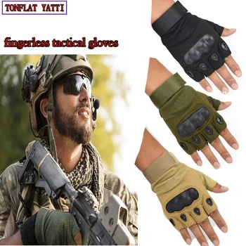 

Men Military Army Leather Gloves Half Finger Tactical Combat Shooting Windproof Special Forces gloves Luvas tatico 2019New