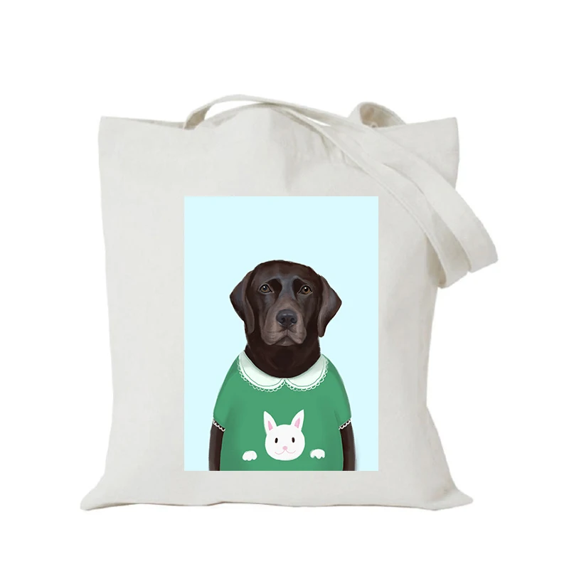 Origina настроить Эко сумки diy сумка для покупок с логотипом kawaii мультфильм собака на