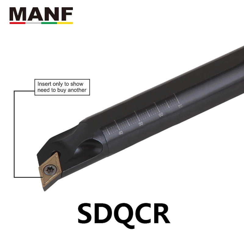 

MANF 8mm10mm S16Q-SDQCR07 Turning Tool Boring Bar Cutting Toolholders Screw Clamping Hoders For DCMT07/11 Indexable Inserts