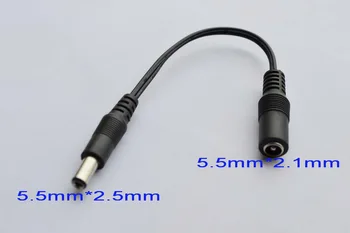

500pcs High quality All copper brand new DC cable power jack female 5.5mm x 2.1 mm plug male 5.5 mmx 2.5mm