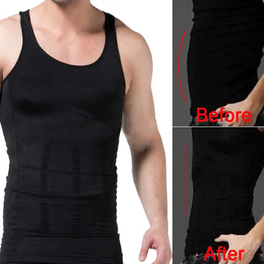 Sport vest Slim N Lift men chest compression running shaper vest top black white body shapers mens shapewear underwear bodysuit