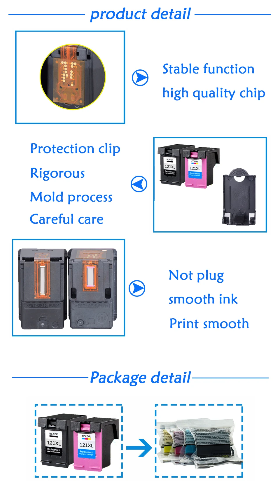 full compatible ink cartridges For HP 121