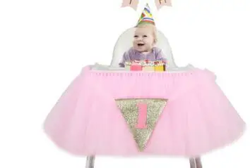 Aniversary/детское кресло, украшение, новогодняя Детская Вечеринка на день рождения, обеденные стулья, юбка для младенцев, цветной домашний фестиваль - Цвет: 15
