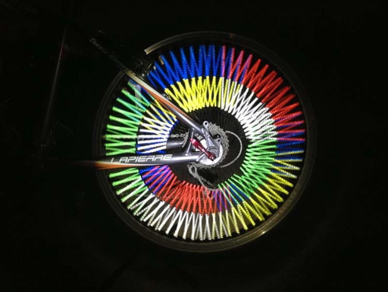 Top 12pcs Bicycle Mountain Bike Riding Wheel Rim Spoke Mount Clip Tube Warning Light Strip 75mm Reflective Spoke Light Outdoor Bike 1