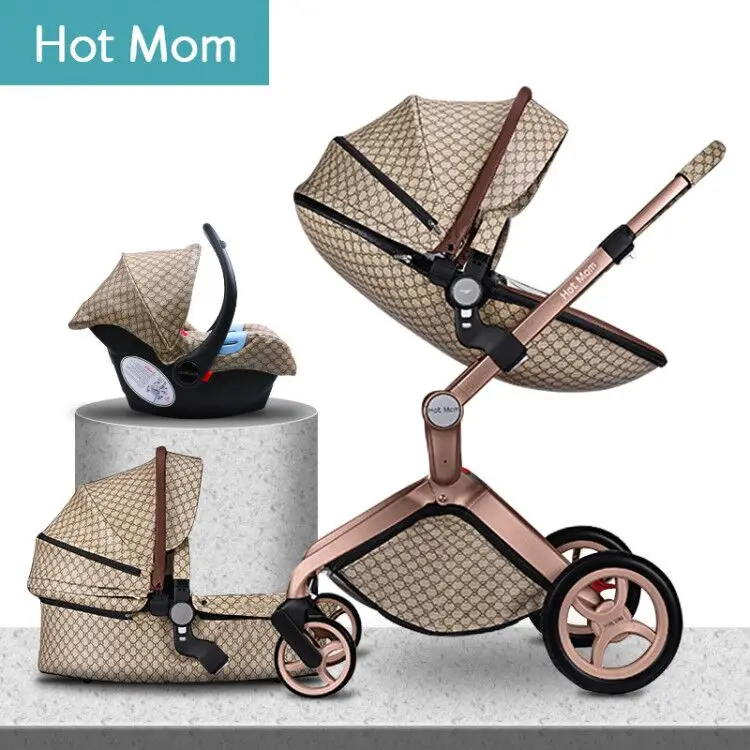 Оригинальная популярная Роскошная коляска для мамы с высоким пейзажем, 3 в 1, складная коляска для новорожденных - Цвет: deep 3 in 1 B