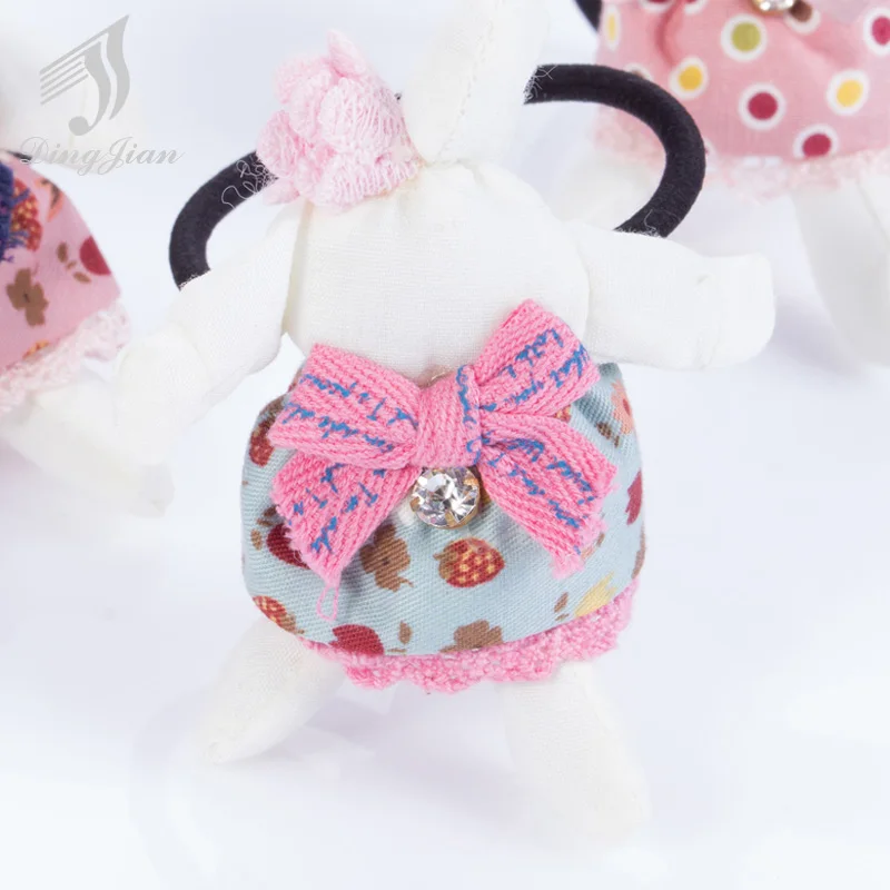 2Pcs Fashion Elastic Hair Bands Floral Design Bows Headbands Lace Drill Small Rabbit Shape Accessories A02019 | Детская одежда и