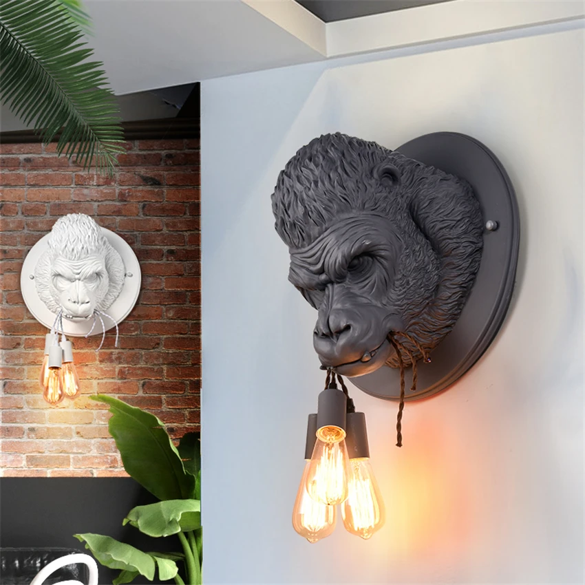Промышленные настенные 3d светильники Gorilla скандинавские Настенные в стиле арт