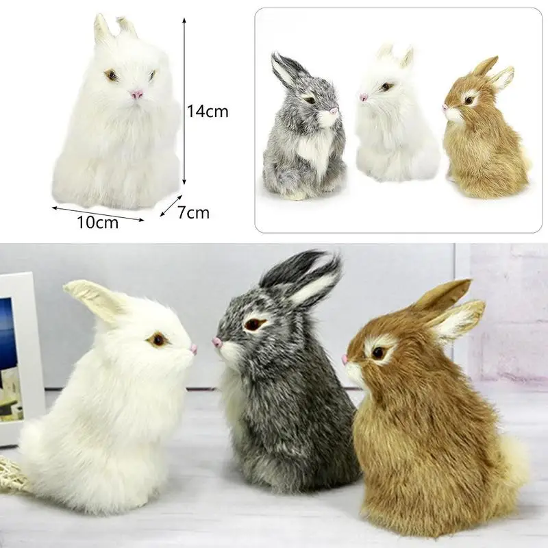 

Mini Realistic Cute White Plush Simulation Rabbit Fur Lifelike Animal Easter Bunny Simulation Rabbit Toy Model Birthday Gift