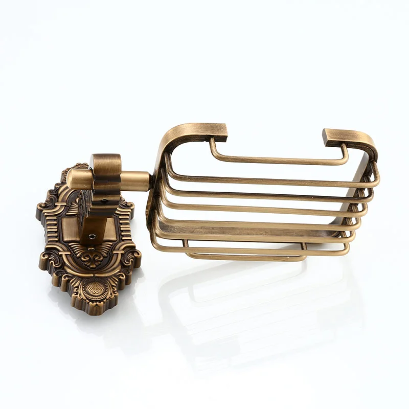 Gold antique soap rack European soap drainer holder creative wall hanging soap shelves toilet  bathroom organizer