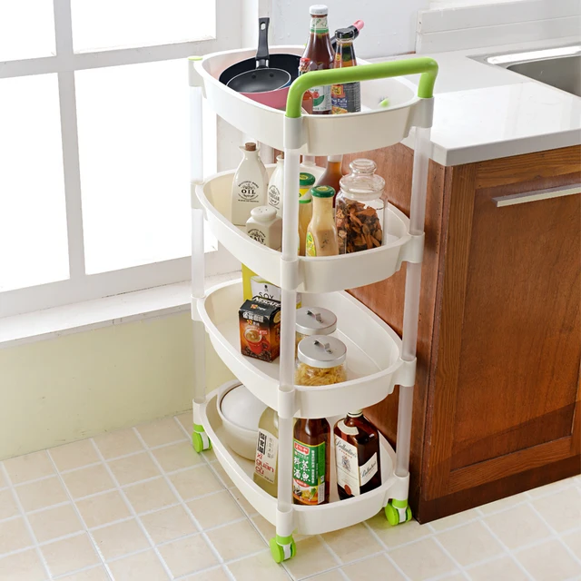 Plástico del hogar creativo de almacenamiento de carro de