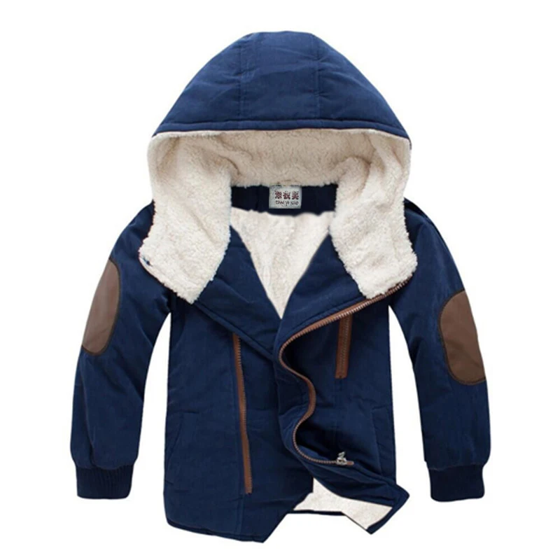 Детское пальто, осенне-зимняя куртка для мальчиков, детская одежда, верхняя одежда с капюшоном, одежда для маленьких мальчиков - Цвет: blue